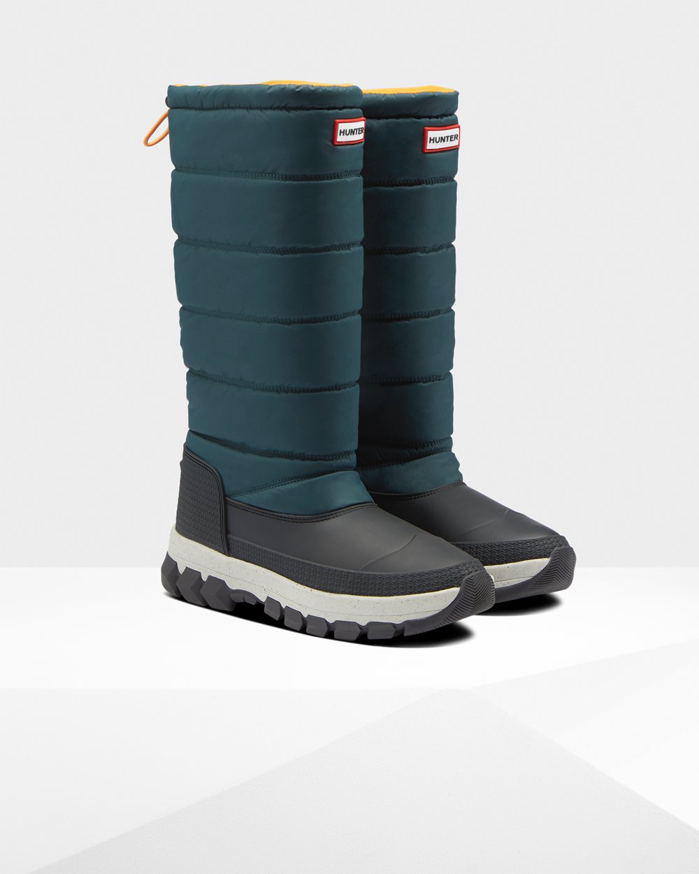 Womens Hunter Snow Boots Green/Grey - Original Insulated Tall - 1073946-ZU